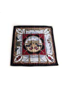 Vtg Tie Rack Art of the Scarf 34x34 London England Silk Feel Satin Square Italy